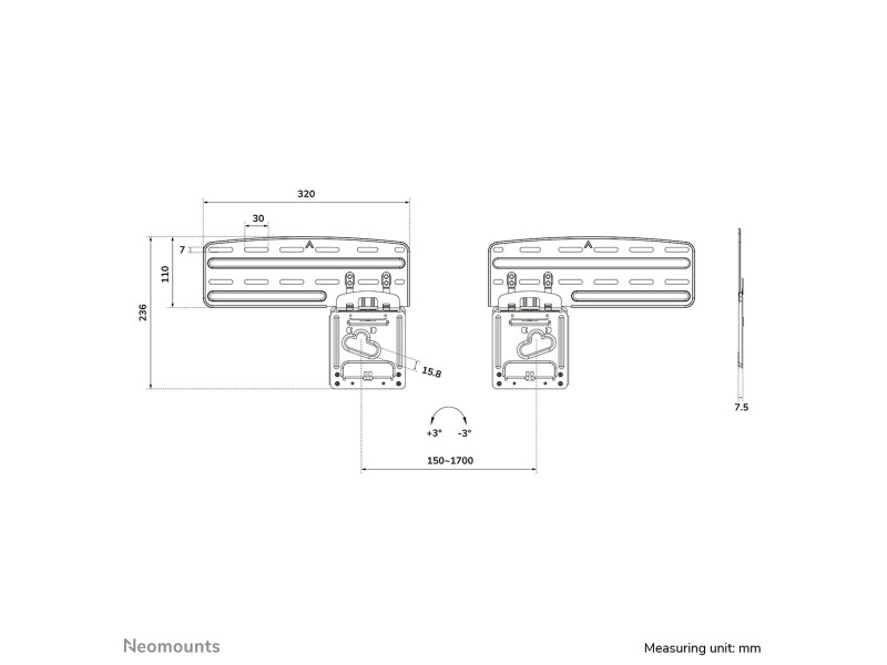 Поставка за телевизор Neomounts WL30-265BL1 43 60 Kg NaN –  BB Стойки за телевизор за стена
