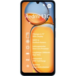 Смартфони Xiaomi Redmi 13C 6,74" ARM Cortex-A55 MediaTek Helio G85 4 GB RAM 128 GB Син Черен