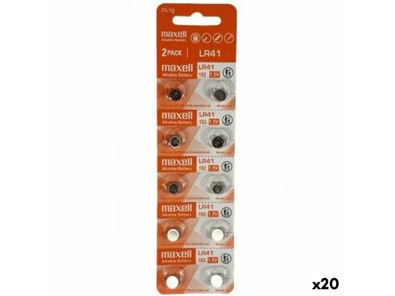 Алкални батерии Maxell 1,5 V LR41 (20 броя) NaN –  BB Батерии