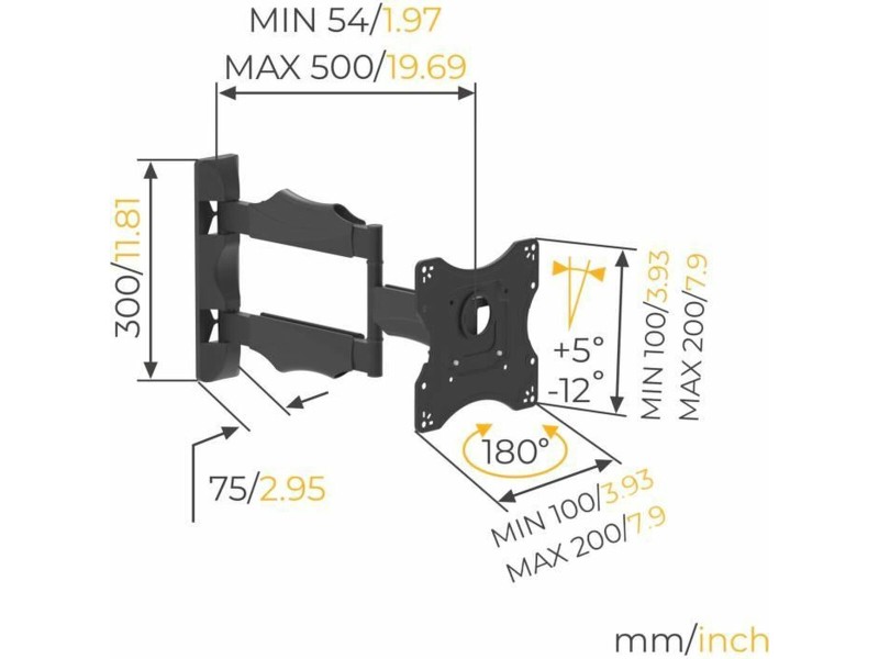 Поставка за телевизор Nanook Full Motion Tilt 43 19 NaN –  BB Стойки за телевизор за стена
