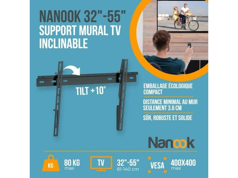 Поставка за телевизор Nanook Tilting 32 55 NaN –  BB Стойки за телевизор за стена