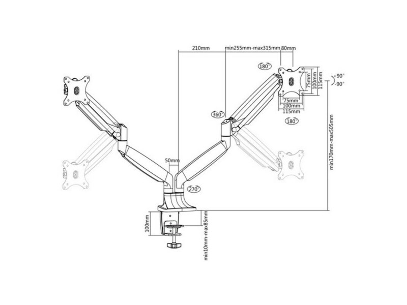 Поставка за монитор TooQ DB3132TNR-S 13 - 32 13 18 kg NaN –  BB Стойки за телевизор за стена