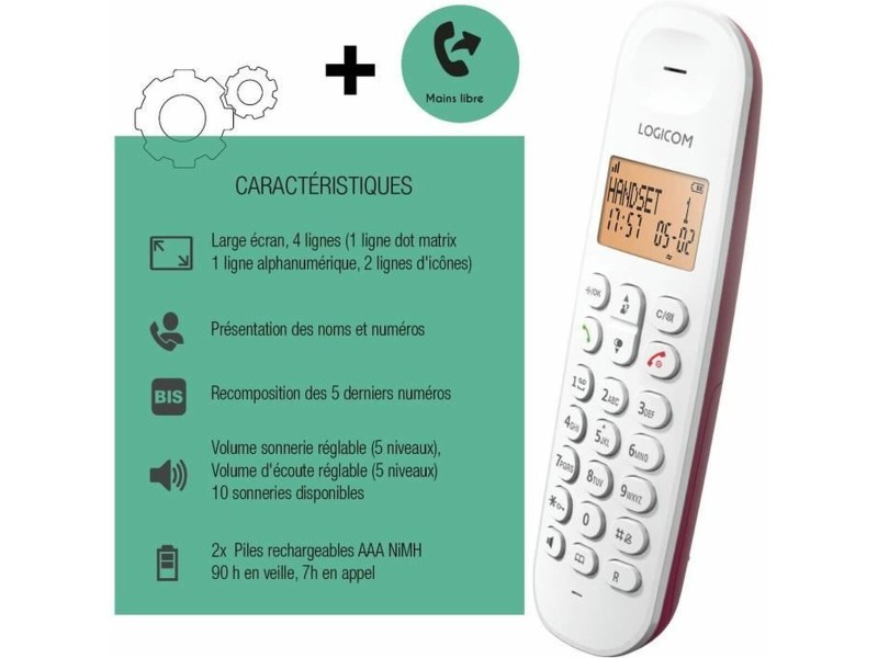 Стационарен телефон Logicom DECT ILOA 150 SOLO NaN –  BB Аналогови телефони