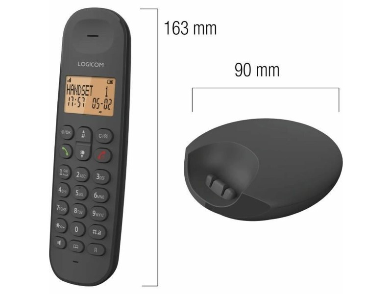 Стационарен телефон Logicom DECT ILOA 150 SOLO Черен NaN –  BB Аналогови телефони
