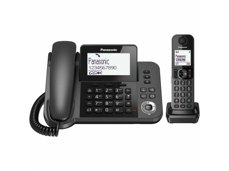 Стационарен телефон Panasonic KX-TGF310 Бял Черен Сив NaN –  BB Аналогови телефони