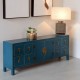 ТВ шкаф ORIENTE 130 x 24 x 50,5 cm Син Дървен MDF NaN –  BB Телевизионни маси