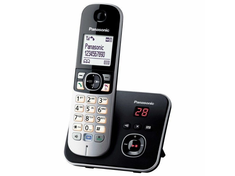 Безжичен телефон Panasonic KX-TG6821FRB Черен Сив NaN –  BB Аналогови телефони
