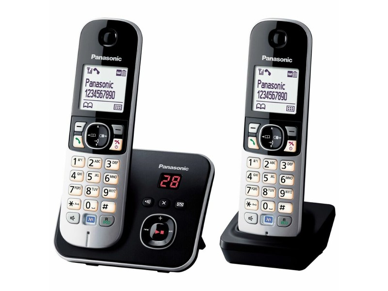 Безжичен телефон Panasonic KX-TG6822FRB Черен Сив NaN –  BB Аналогови телефони