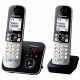 Безжичен телефон Panasonic KX-TG6822FRB Черен Сив NaN –  BB Аналогови телефони