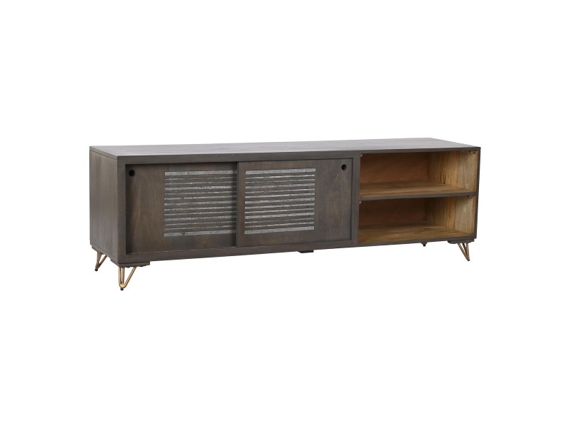 ТВ шкаф DKD Home Decor Метал Кафяв Дърво манго 160 x 40 x 50 cm NaN –  BB Телевизионни маси