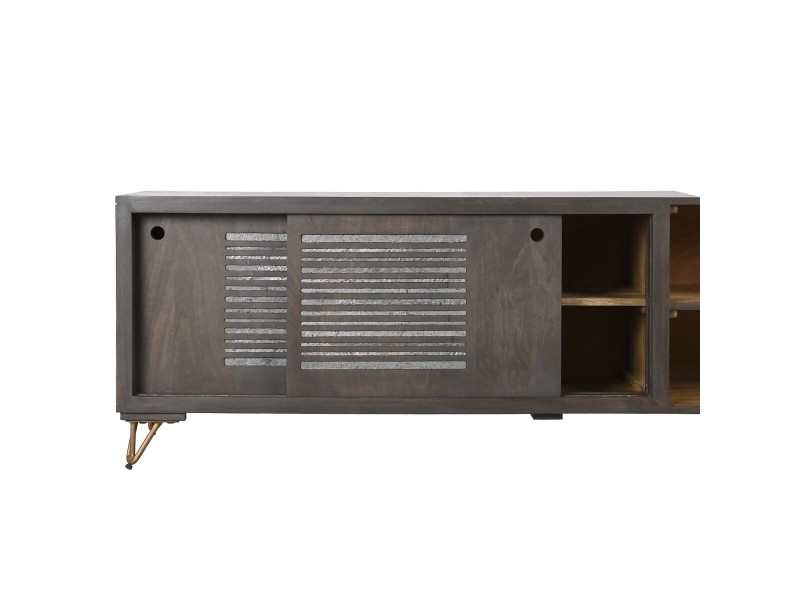 ТВ шкаф DKD Home Decor Метал Кафяв Дърво манго 160 x 40 x 50 cm NaN –  BB Телевизионни маси