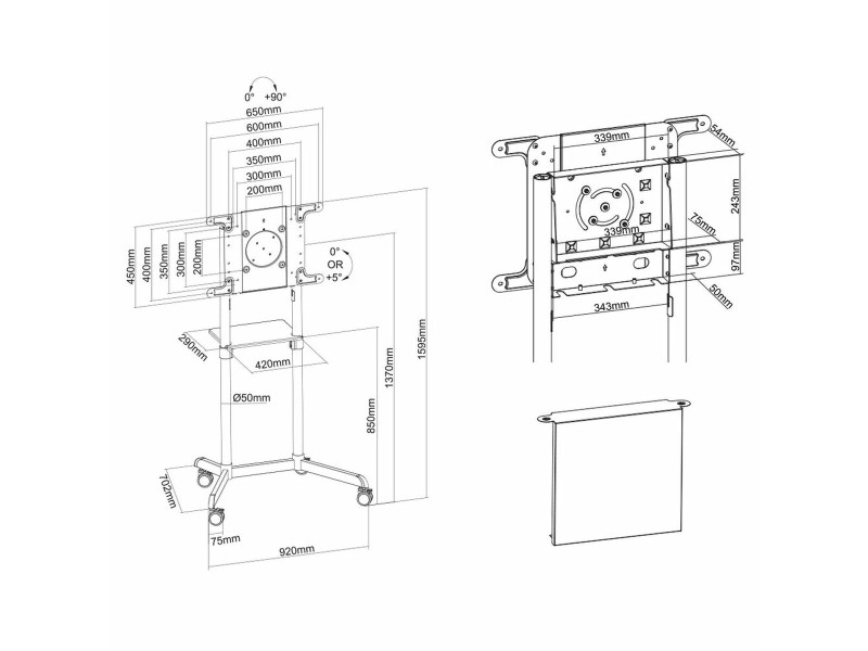Поставка за телевизор Neomounts NS-M1250BLACK 70 37 70 Kg NaN –  BB Стойки за телевизор за стена