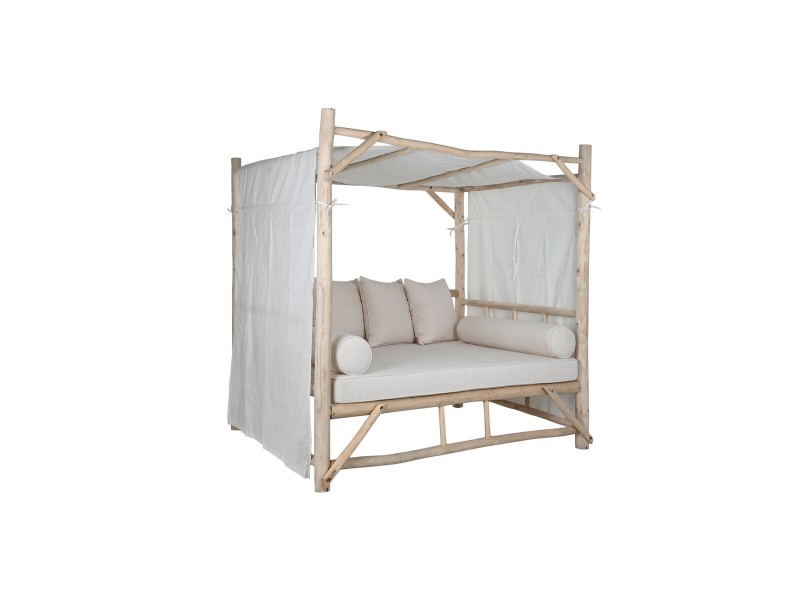 Lamamistool Home ESPRIT Бял Естествен NaN –  BB Шезлонги