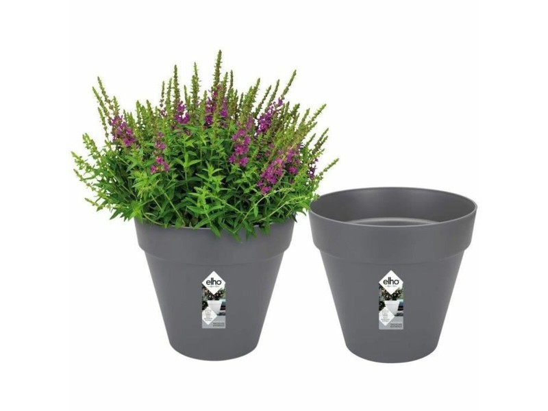 Комплект Саксии за цветя Elho Сив Пластмаса Кръгъл 2 Части NaN –  BB Саксии