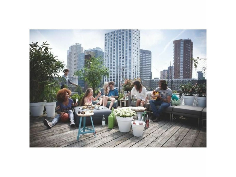 Комплект Саксии за цветя Elho Сив Пластмаса Кръгъл 2 Части NaN –  BB Саксии