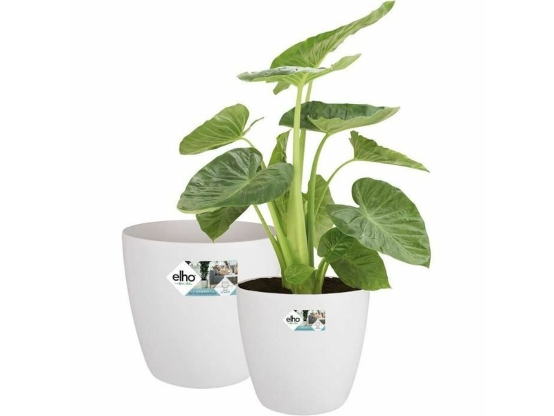 Комплект Саксии за цветя Elho Бял Пластмаса Кръгъл 2 Части NaN –  BB Саксии