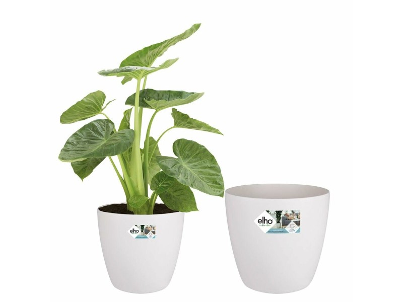 Комплект Саксии за цветя Elho Бял Пластмаса Кръгъл 2 Части NaN –  BB Саксии