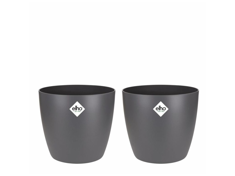 Комплект Саксии за цветя Elho Сив Пластмаса Кръгъл 2 Части NaN –  BB Саксии