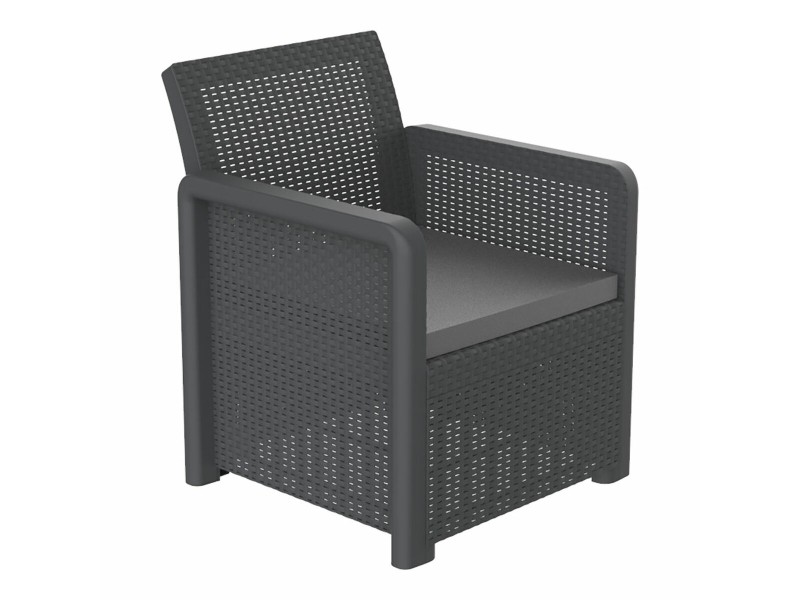 Комплект от Маса и 2 Кресла Shaf Антрацит 57 X 57 X 42 CM (3 Части) NaN –  BB Комплекти градински мебели