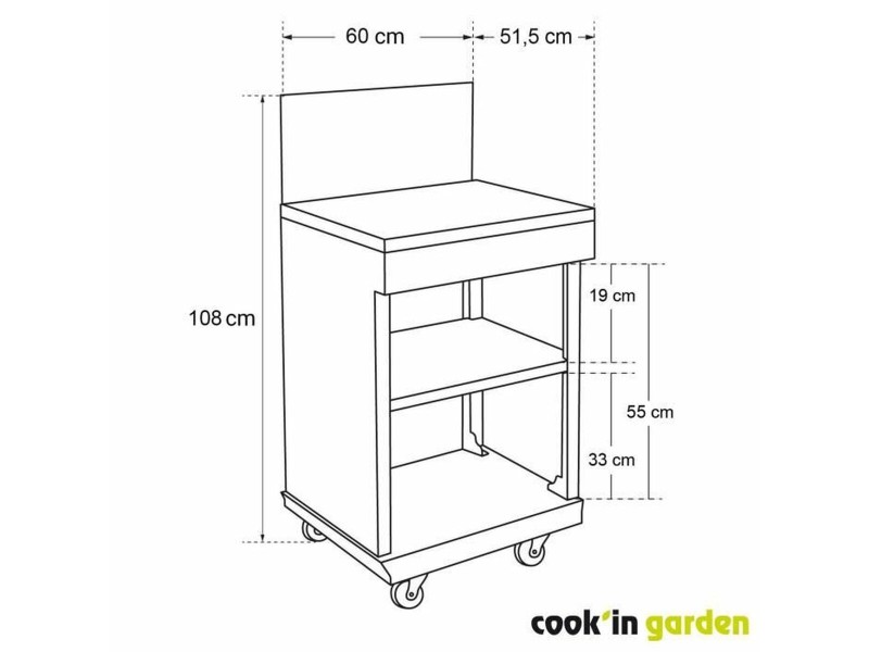 Превоз Cookin Garden COOKIN GARDEN Черен noir NaN –  BB Колички за сервиране