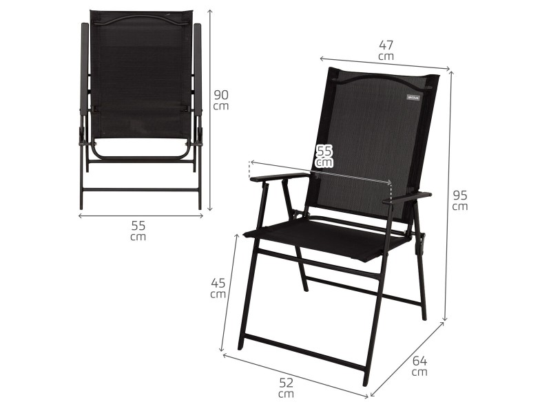 подплатен къмпинг стол Aktive 47 x 95 x 64 cm NaN –  BB Сгъваеми столове