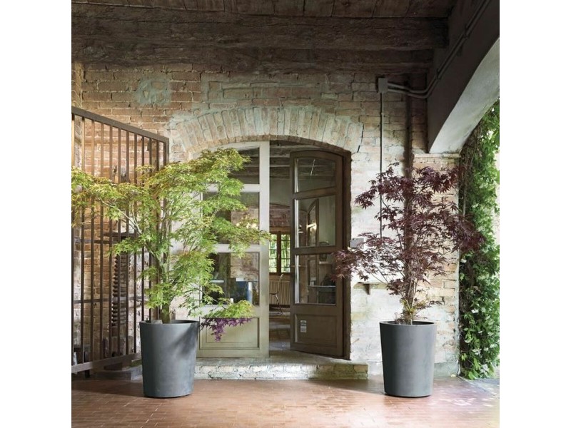 Саксия Deroma Сив Пластмаса Кръгъл Цилиндър NaN –  BB Саксии