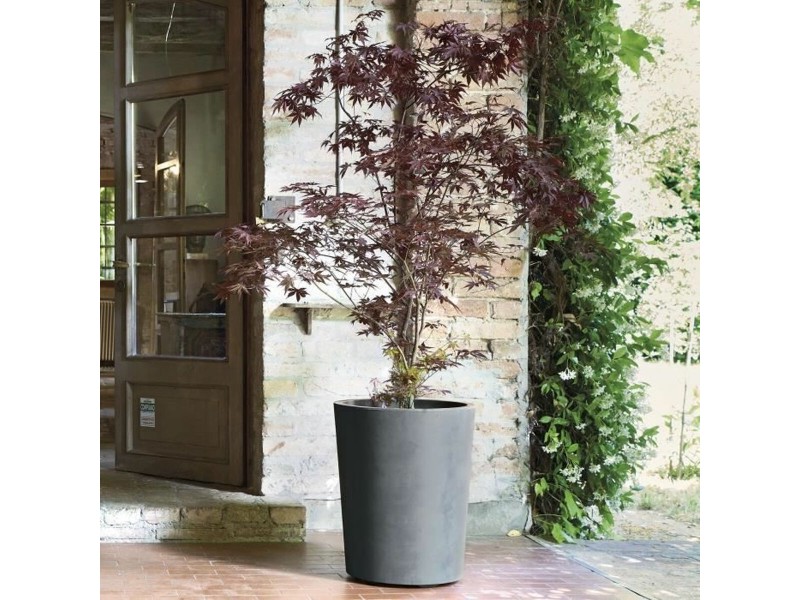 Саксия Deroma Сив Пластмаса Кръгъл Цилиндър NaN –  BB Саксии