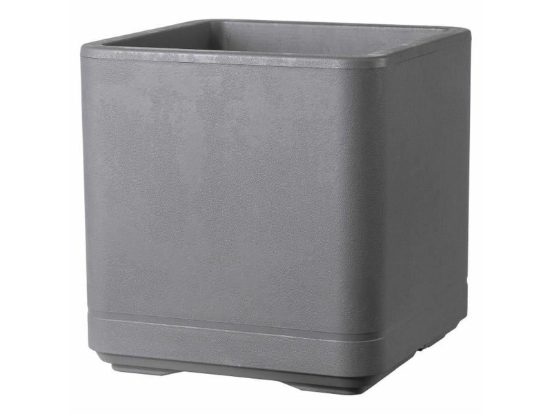 Саксия Deroma Сив 38 x 38 x 39 cm Пластмаса Квадратек Кубче 38 cm NaN –  BB Саксии