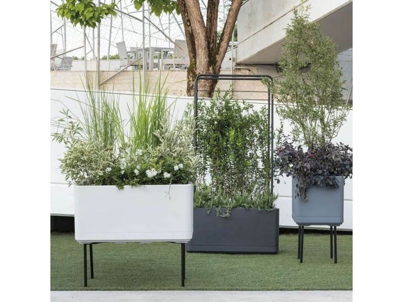 Саксия Deroma Сив 38 x 38 x 39 cm Пластмаса Квадратек Кубче 38 cm NaN –  BB Саксии