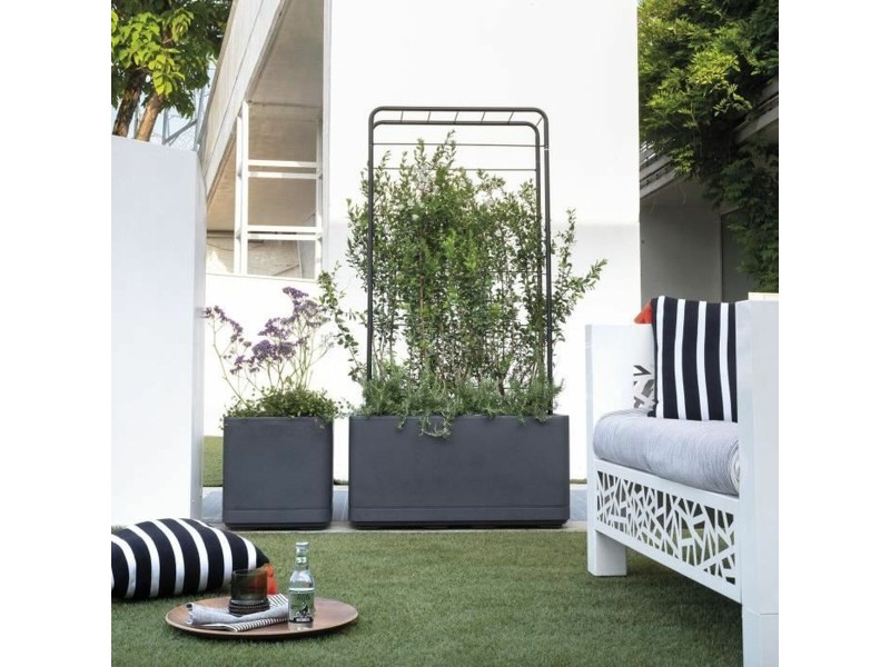 Саксия Deroma Антрацит 38 x 38 x 39 cm Пластмаса Квадратек Кубче 38 cm NaN –  BB Саксии