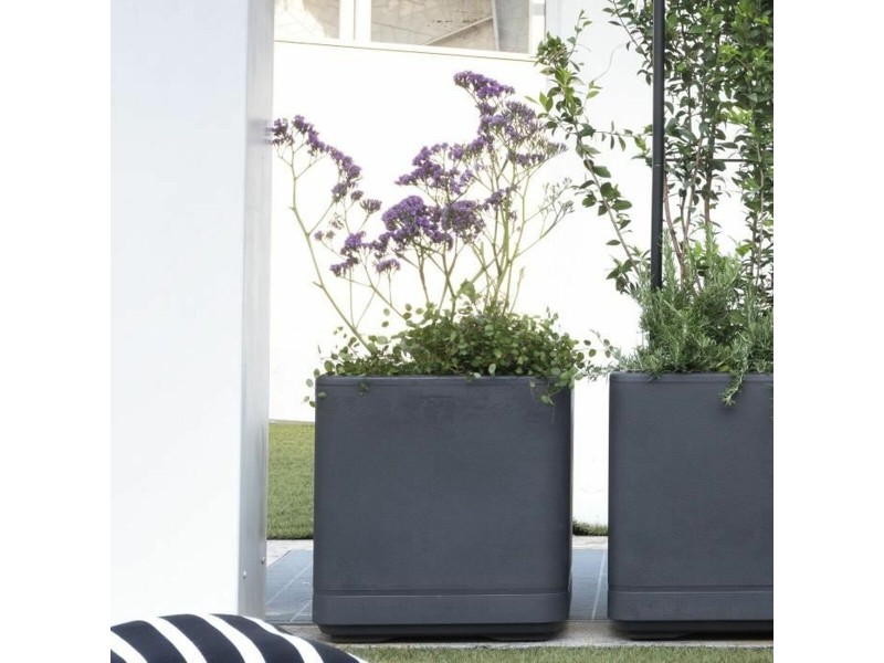 Саксия Deroma Антрацит 38 x 38 x 39 cm Пластмаса Квадратек Кубче 38 cm NaN –  BB Саксии