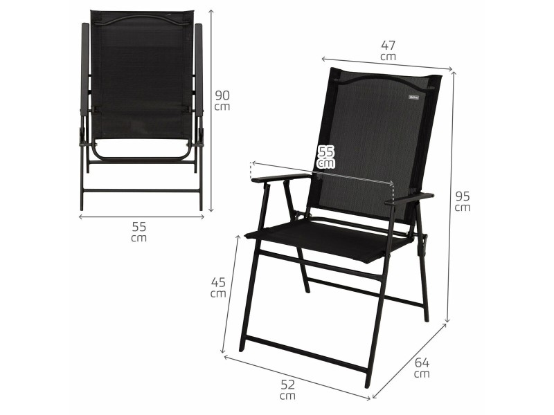 подплатен къмпинг стол Aktive 47 x 95 x 64 cm NaN –  BB Сгъваеми столове
