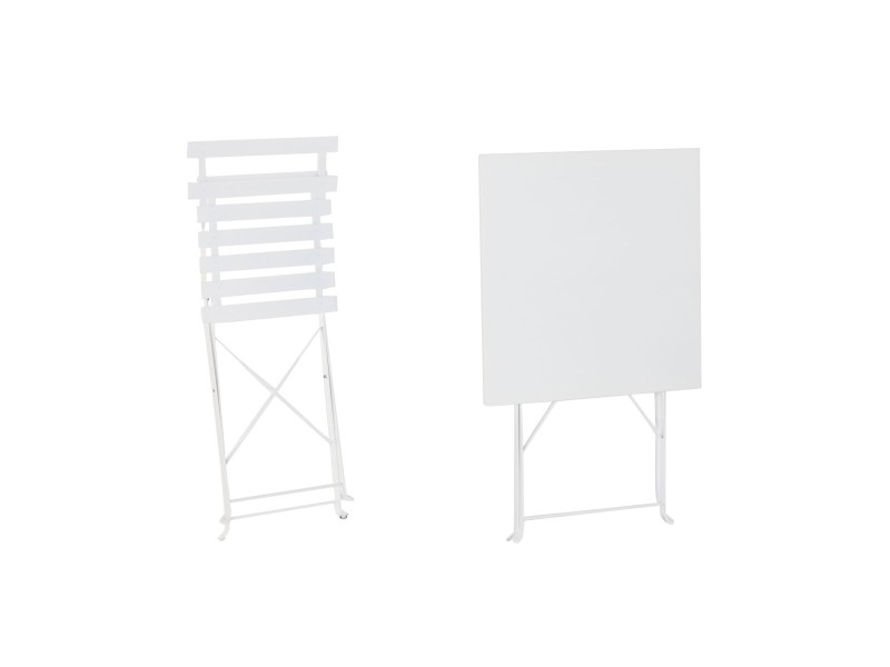 Комплект от маса с 2 стола Home ESPRIT Бял 60 x 60 x 71 cm NaN –  BB Комплекти градински мебели