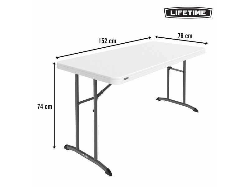 Сгъваема масичка Lifetime Бял 152 x 74 x 76 cm NaN –  BB Маси за пикник