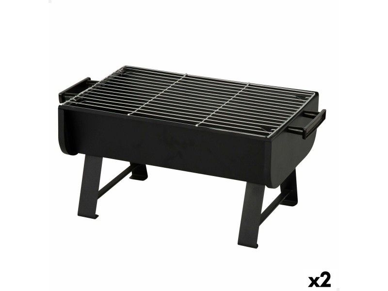 Портативно барбекю Aktive Стомана 45 x 25 x 30 cm Черен (2 броя) NaN –  BB Преносими барбекюта