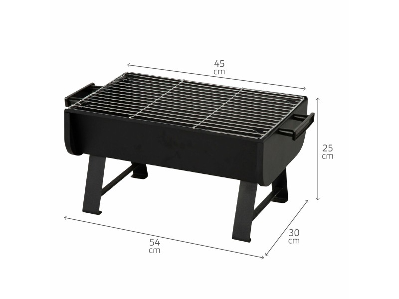 Портативно барбекю Aktive Стомана 45 x 25 x 30 cm Черен (2 броя) NaN –  BB Преносими барбекюта