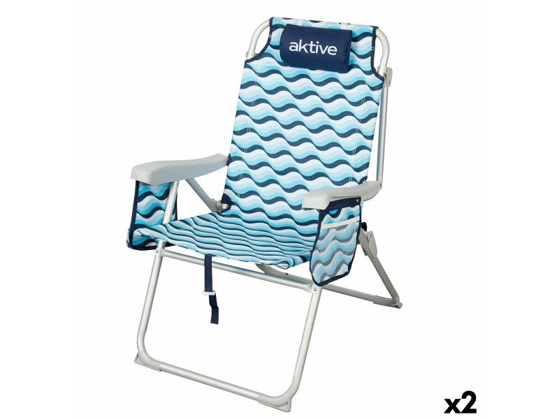 Плажен стол Aktive 48 x 95 x 78 cm (2 броя) NaN –  BB Сгъваеми столове