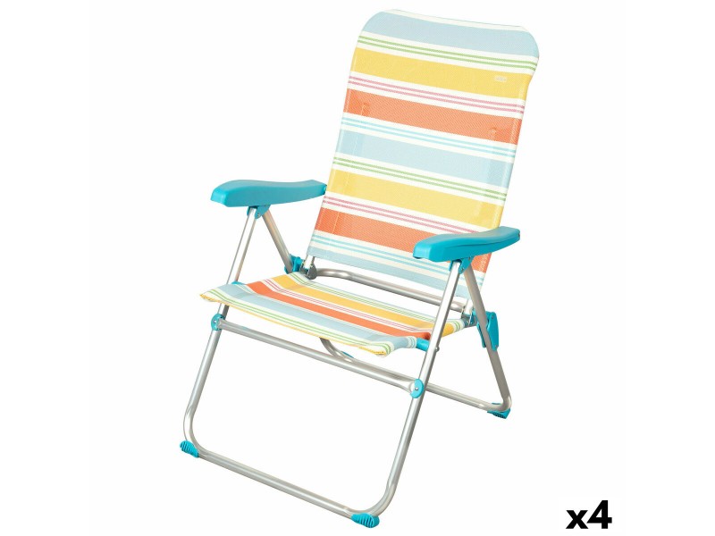 Плажен стол Aktive 48 x 95 x 65 cm (4 броя) NaN –  BB Сгъваеми столове