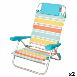 Плажен стол Aktive Многоцветен 48 x 90 x 60 cm (2 броя)