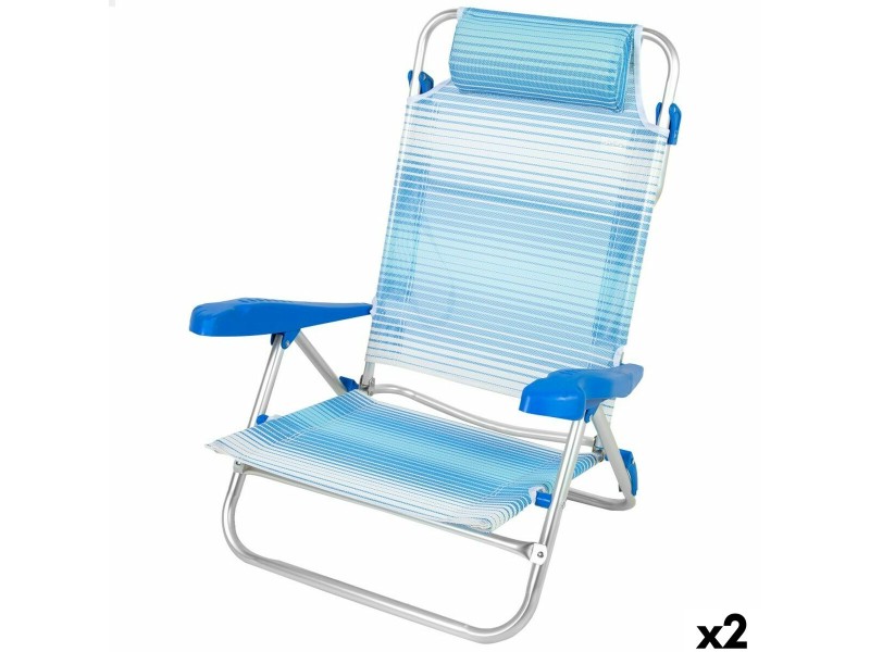 Плажен стол Aktive 47 x 82 x 49 cm (2 броя) NaN –  BB Сгъваеми столове