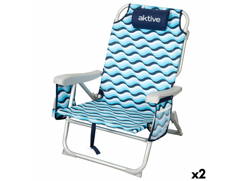 Плажен стол Aktive 50 x 80 x 58 cm (2 броя) NaN –  BB Сгъваеми столове