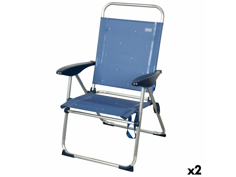 Плажен стол Aktive 48 x 100 x 60 cm (2 броя) NaN –  BB Сгъваеми столове