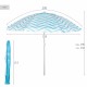 Плажен чадър Aktive Син Ø 200 cm 200 x 190 x 200 cm (6 броя) NaN –  BB Чадъри