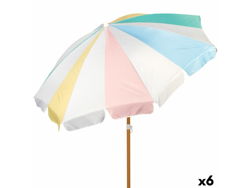 Плажен чадър Aktive Ø 200 cm 20 x 185 x 20 cm (6 броя) NaN –  BB Чадъри