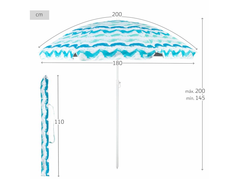 Плажен чадър Aktive Сребрист 200 x 200 x 200 cm (4 броя) NaN –  BB Чадъри