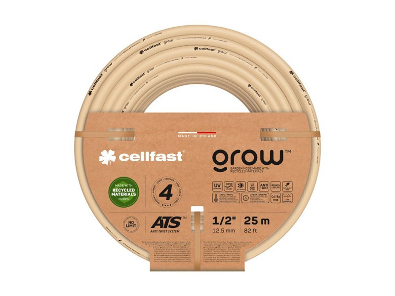 Маркуч Cellfast Grow 25 m 3/4 Ø 19 mm Бежов NaN –  BB Градински маркучи