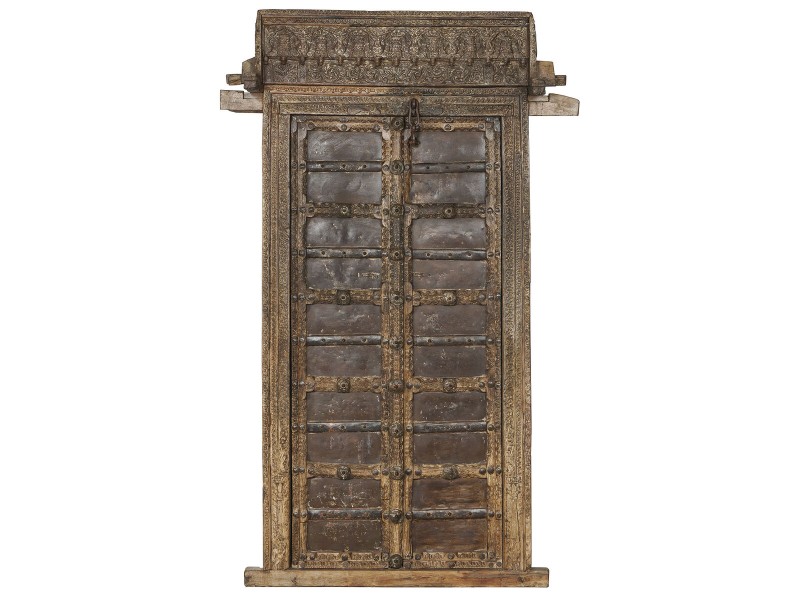 Декоративна Фигура за Градина Home ESPRIT Кафяв тиково дърво 120 X 46 X 190 cm Врата NaN –  BB Статуи