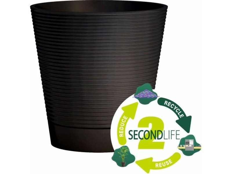 Саксия за самостоятелно поливане Garden ID Черен 40 cm NaN –  BB Саксии