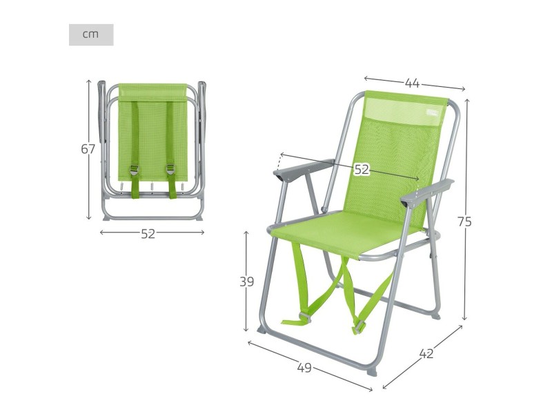 подплатен къмпинг стол Aktive 44 x 74 x 45 cm (6 броя) NaN –  BB Сгъваеми столове