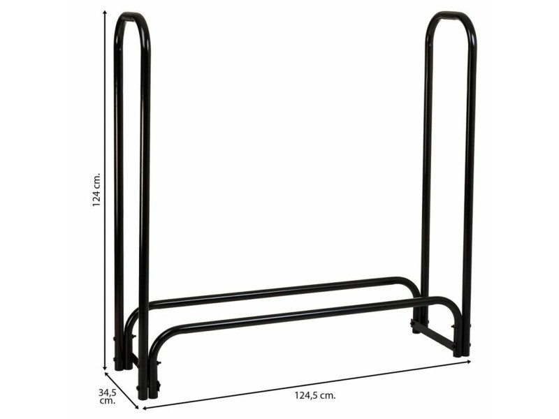 Поставка за Дърва Alexandra House Living Черен Желязо 34 x 124 x 124 cm NaN –  BB Дърварник